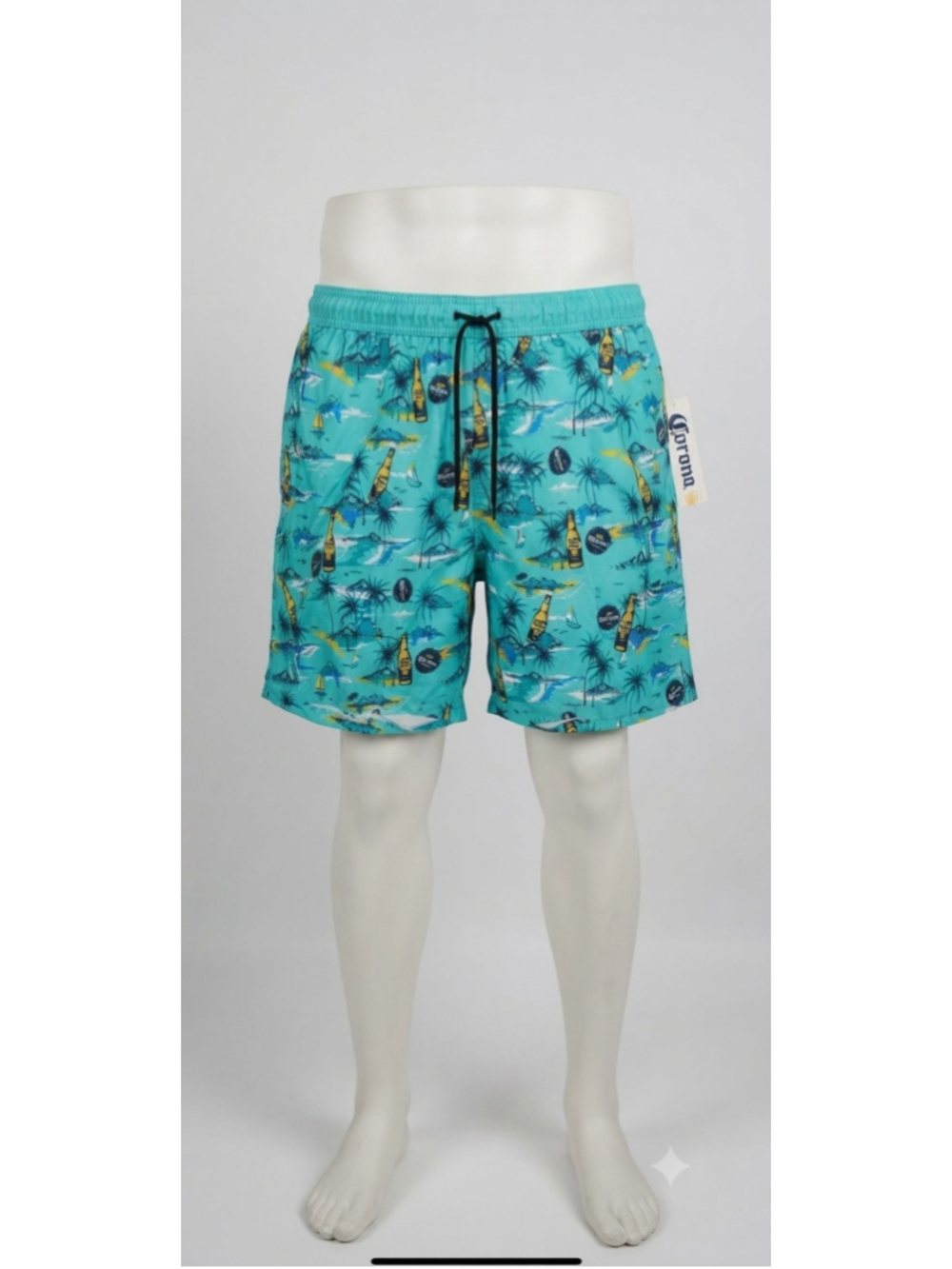 NWT Men's Corona Extra Beer Board Shorts Swim Trunks Sz 2XL 44-46 Tropical Print